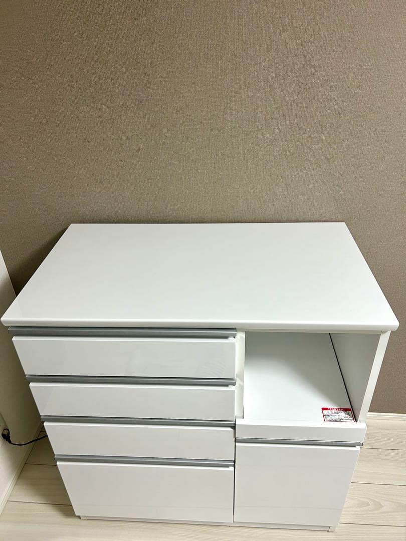 【美品】キッチンカウンター（レジューム 90QH-R WH)