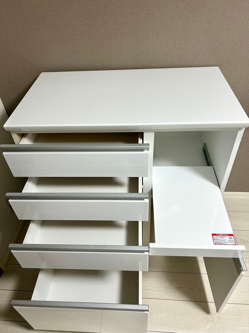 【美品】キッチンカウンター（レジューム 90QH-R WH)