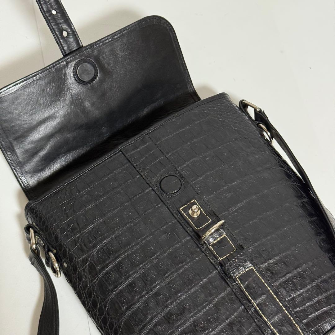 ⭐️極美品⭐️ROZEN 本革　JRA クロコダイル　ショルダーバッグ　ブラック