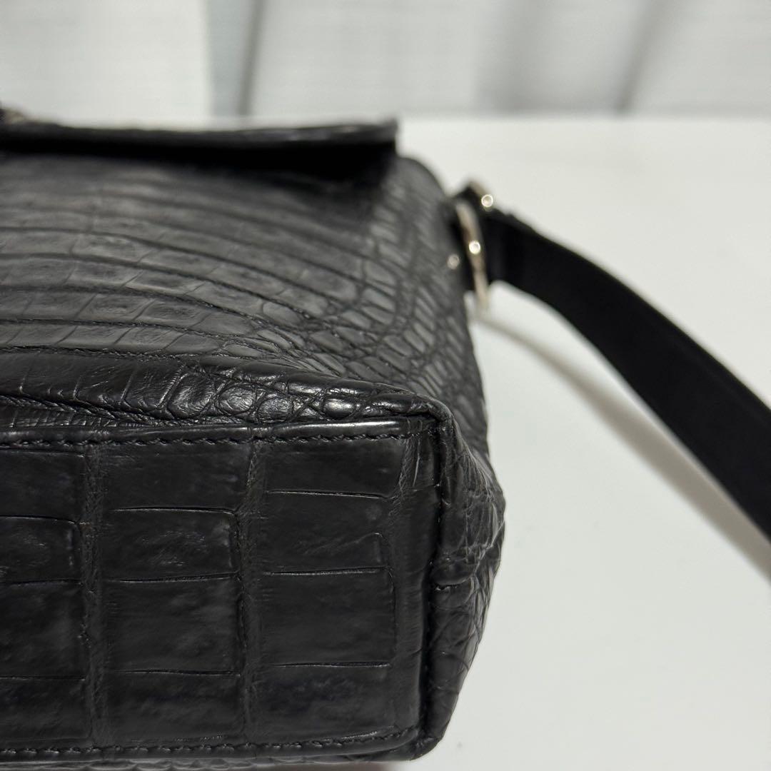 ⭐️極美品⭐️ROZEN 本革　JRA クロコダイル　ショルダーバッグ　ブラック