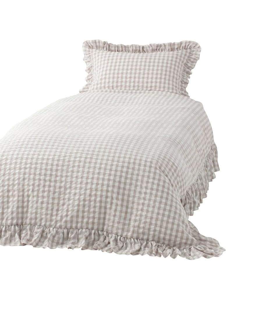 フランフラン　フリルチェック掛け布団カバー