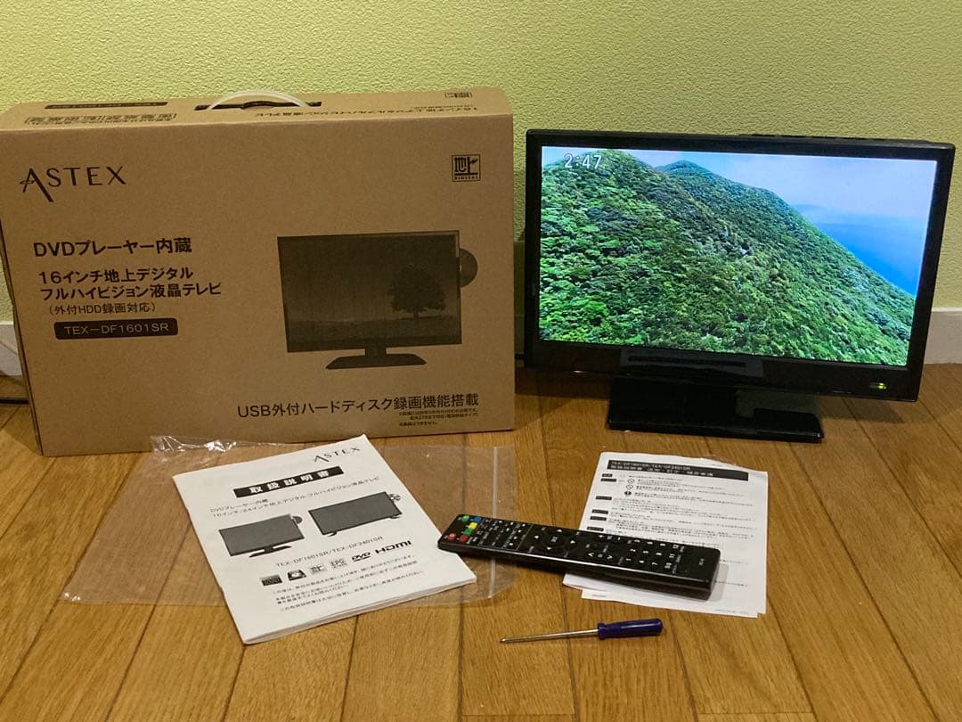 ASTEX ドウシシャ DVDプレーヤー内蔵16型 TEX-DF1601SR