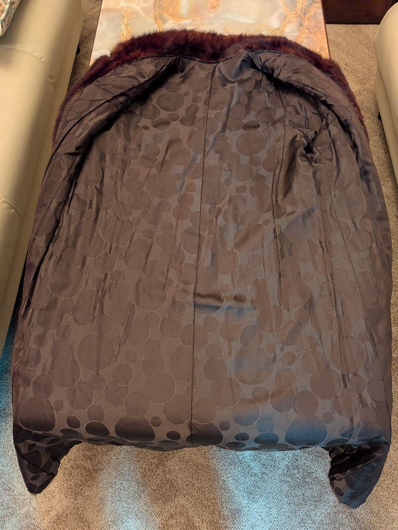 貴婦人の装い　最高級ウィーゼル毛皮ロングコート　オーダー品　呉服店購入