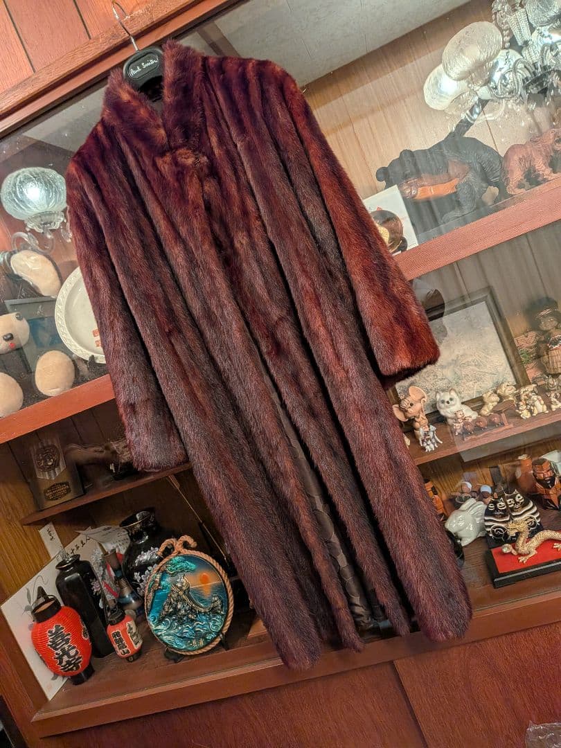 貴婦人の装い　最高級ウィーゼル毛皮ロングコート　オーダー品　呉服店購入