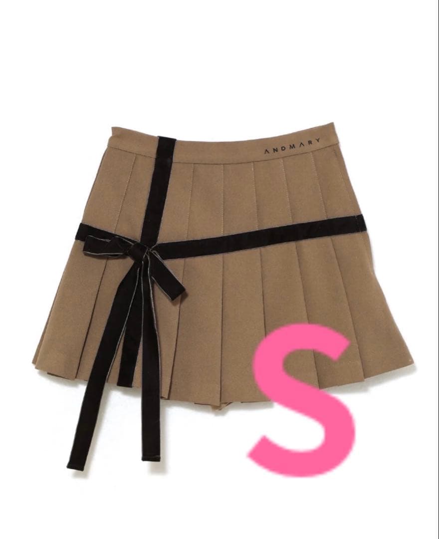 【新品未使用】Valentine ribbon mini skirt beige