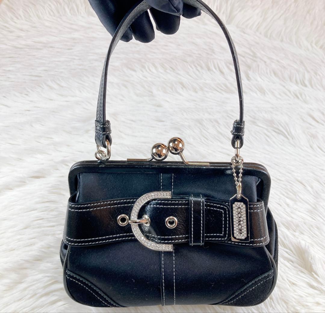 ✨美品✨COACH コーチ　ハンドバッグ　ミニバッグ　がま口　ビジュー　ソーホー