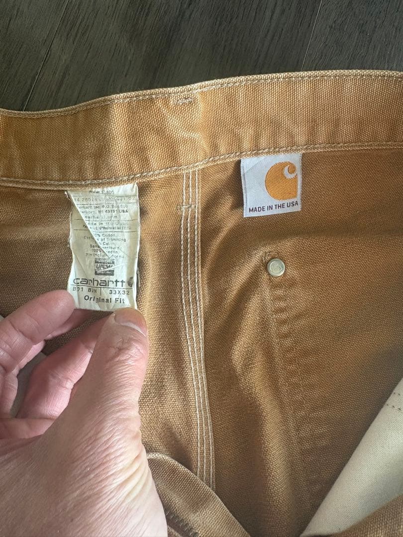 希少サイズ33 USA製 ビンテージ カーハート ダブルニー ペインターパンツ