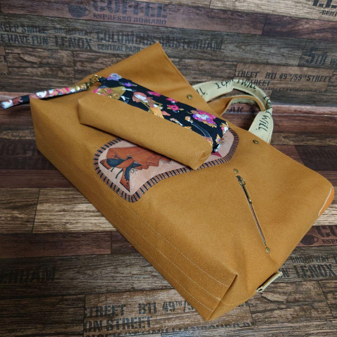 ❣️専用❣️Gypsy/8号帆布トートバッグ/ファスナーポーチ付/ロラライハリス