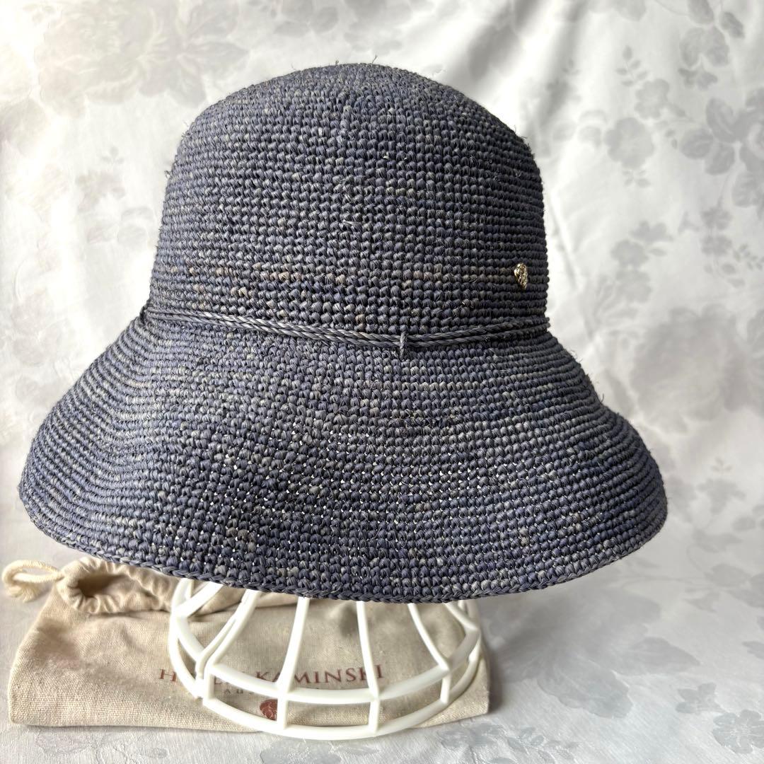 お買得　ヘレンカミンスキー 麦わら帽子 ブルー　ラフィネ　匿名配送