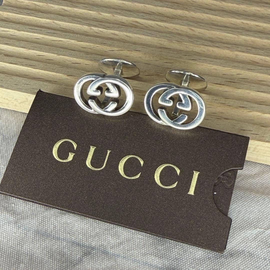 美品　GUCCI インターロッキングG シルバー925 カフリンクス　カフス