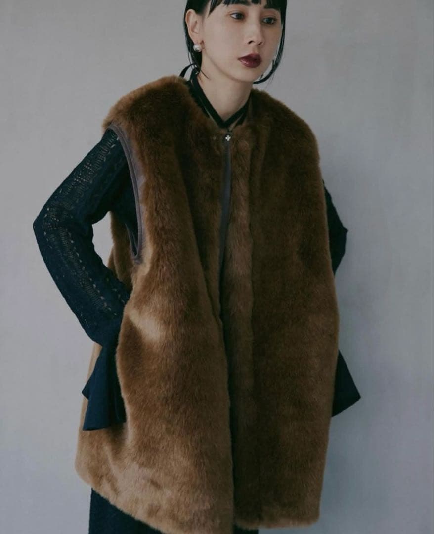 Ameri vintage 2way ファーベスト ブラウン