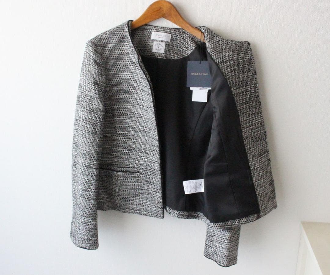 新品オペークドットクリップ　ツイード ジャケット＆スカート セットアップ 38M