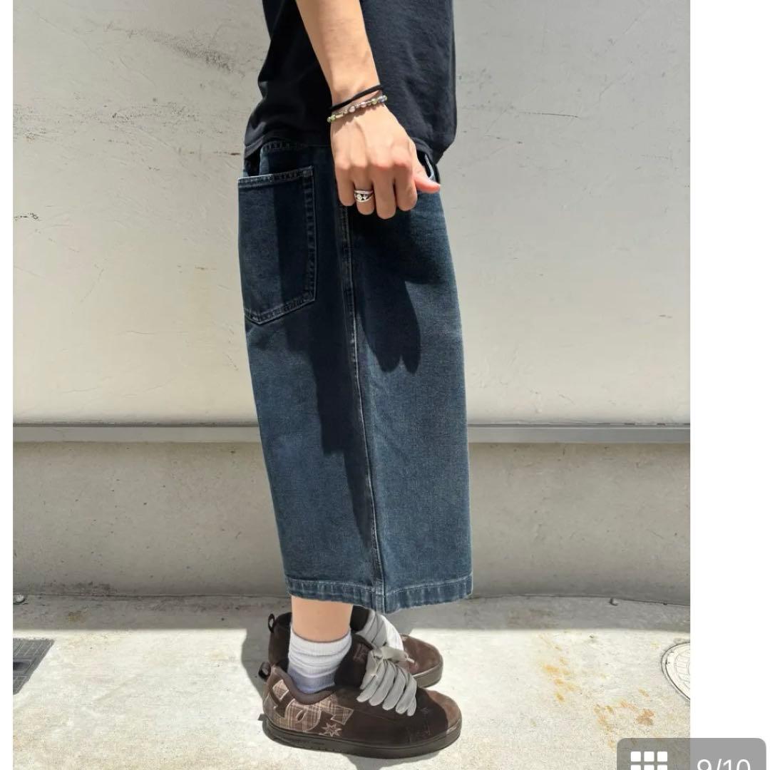 UTILITY バギーショーツ　バギーデニム　GREENY