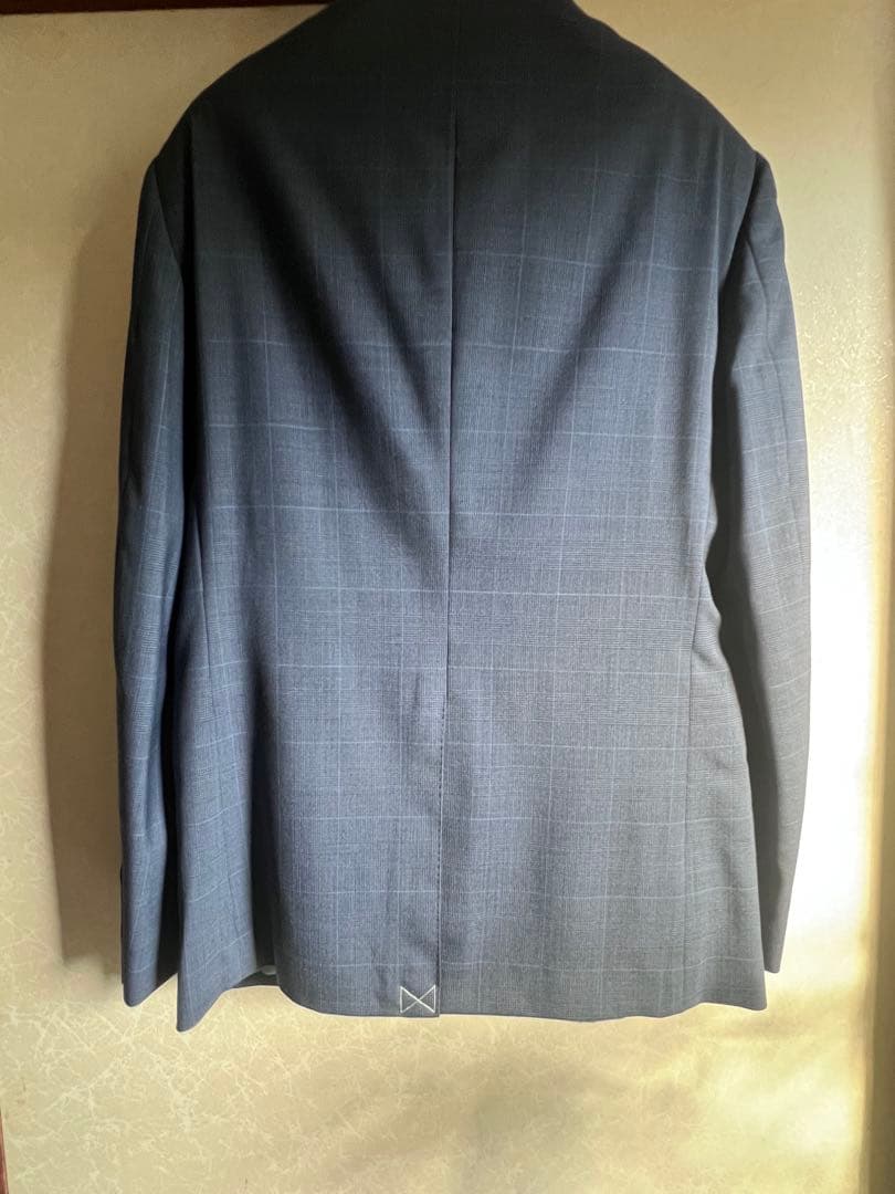 オンリー　ネイビーチェック柄 ビジネススーツ値下げ！