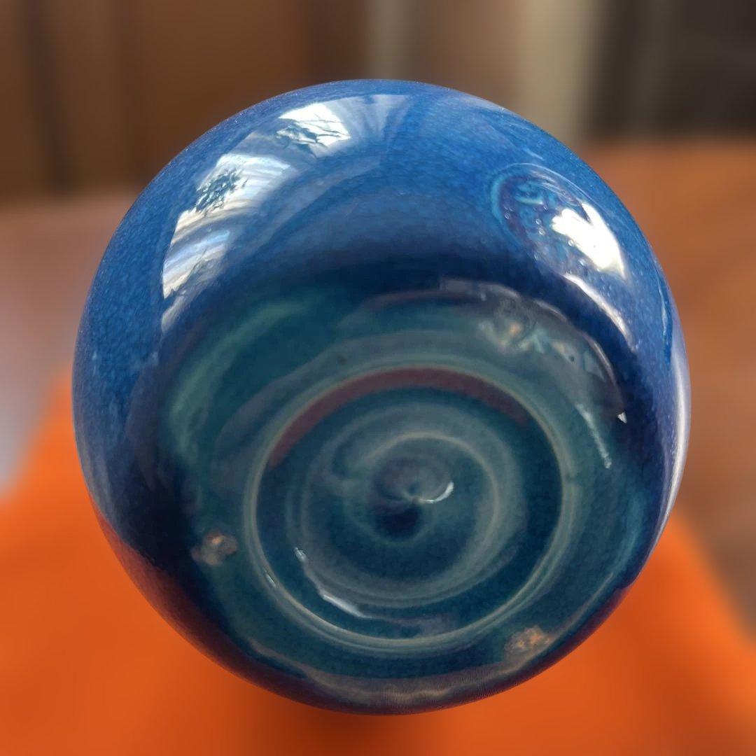 瓢　青交趾花入　永楽善五郎造