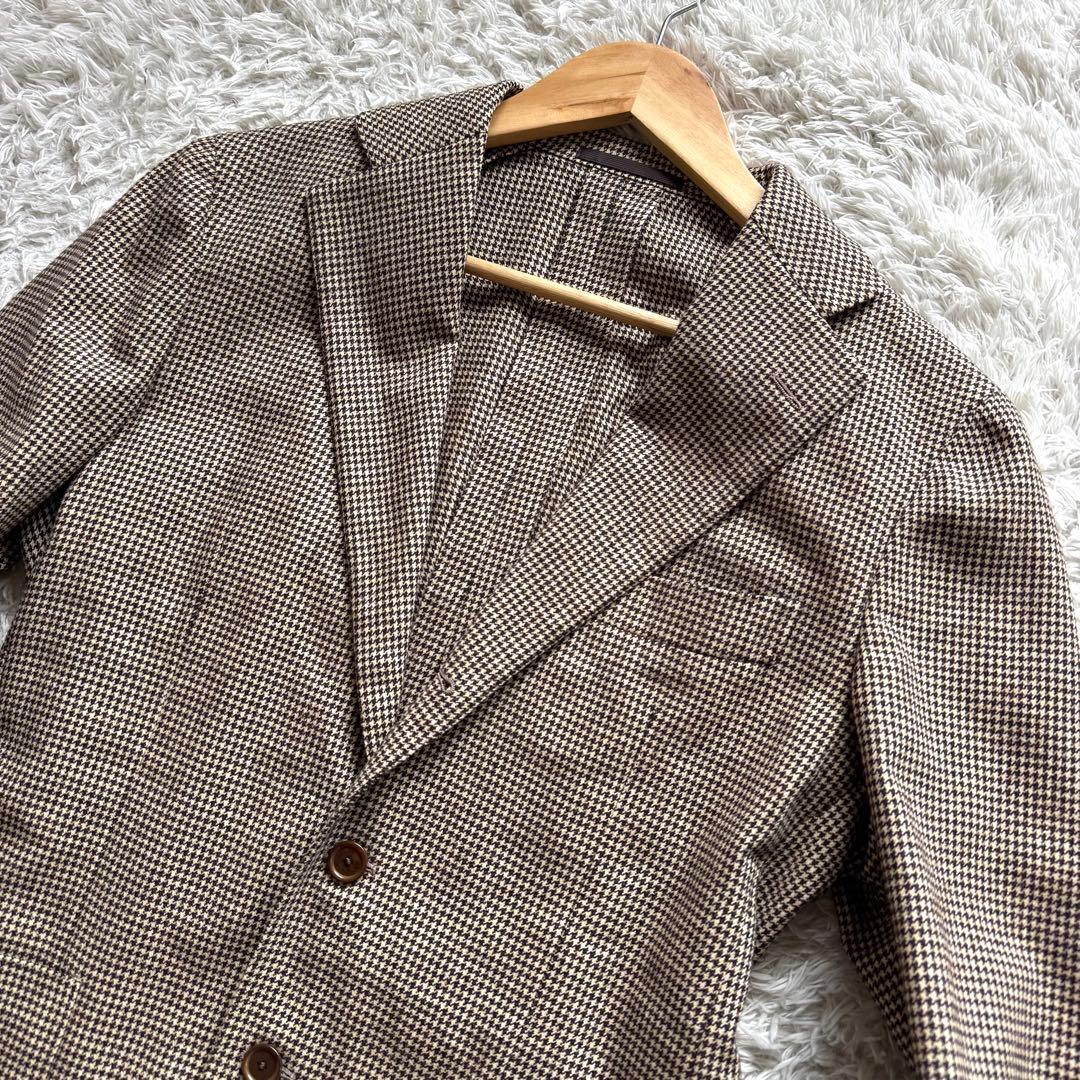 極美品　ユナイテッドアローズ　ソブリン　カシミヤ混　テーラードジャケット　千鳥