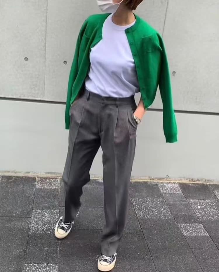 未使用品 CABaNコットンカシミヤ クルーネックカーディガン　Sサイズ