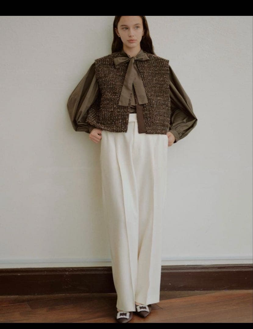 最終値下⭐︎OHGA TWEED GILET ブラウン