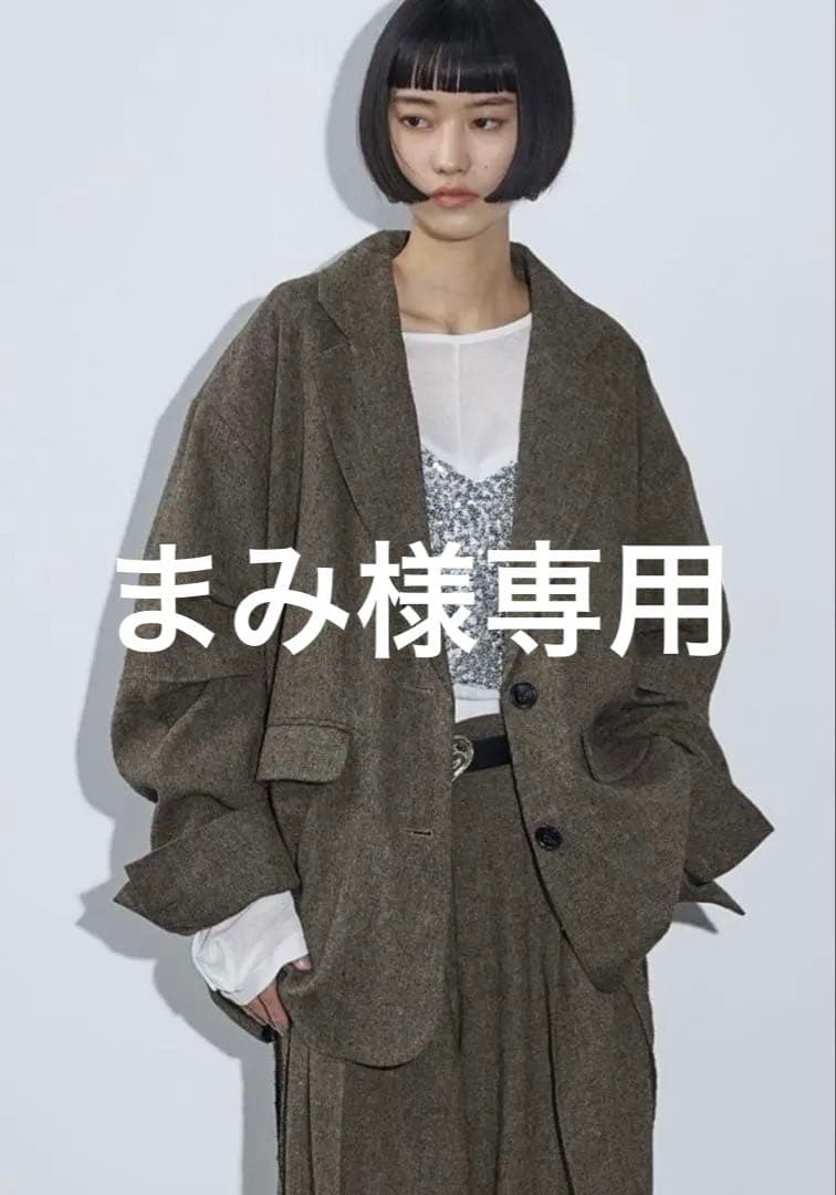 【専用】THEYOn タックスリーブツイードテーラードジャケット&パンツ