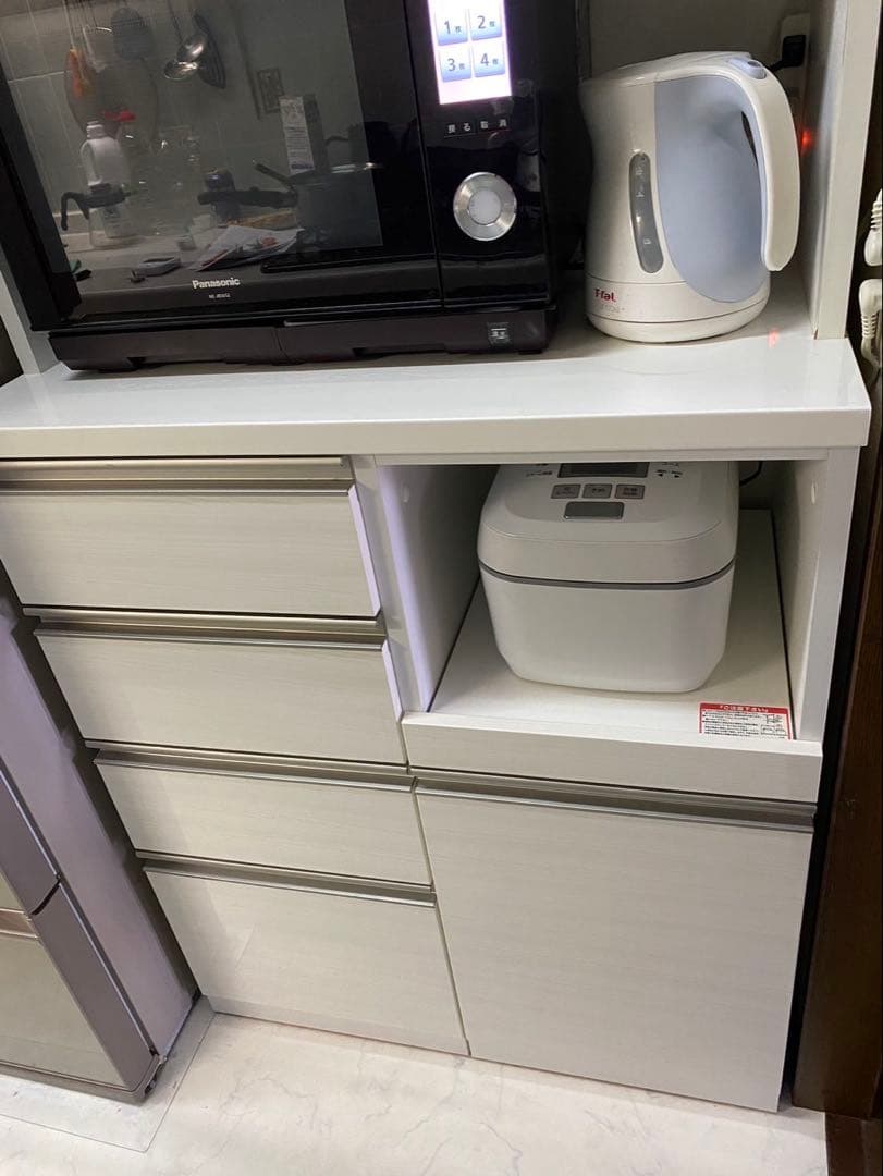 ニトリ　リガーレ　食器棚　80cm キッチンボード　白