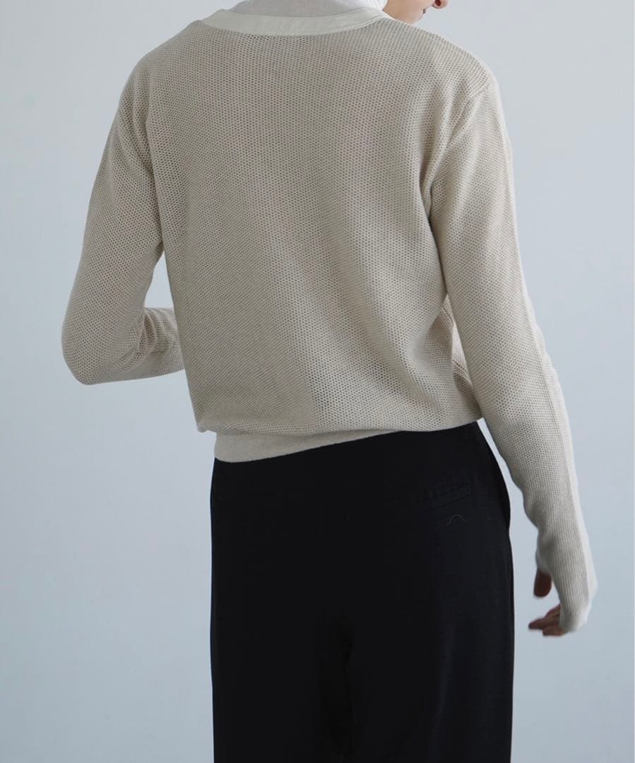 トップス CLANE MESH HENLEY NECK TOPS