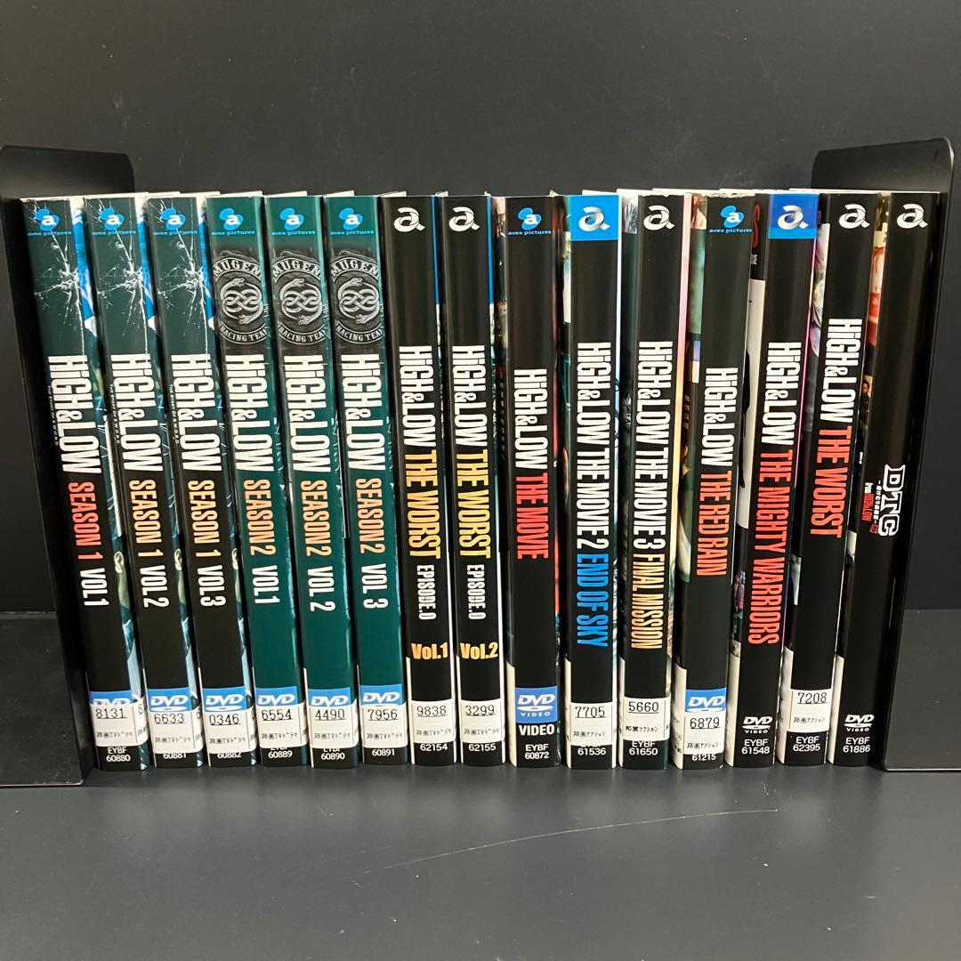 HiGH&LOW シーズン1+2+劇場版+関連作品 全15巻 レンタルDVD