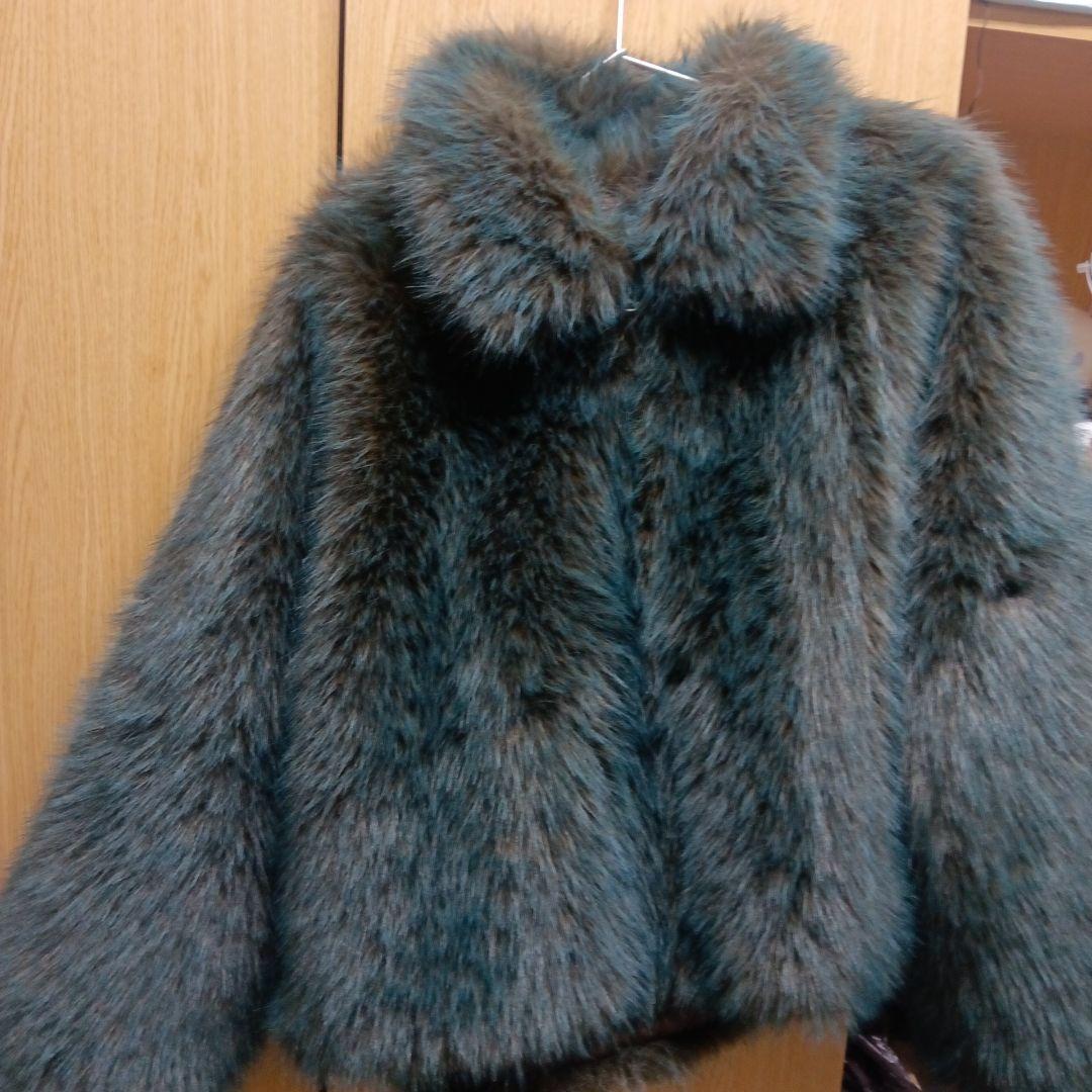 MIXフェイクファーブルゾン　ブルー