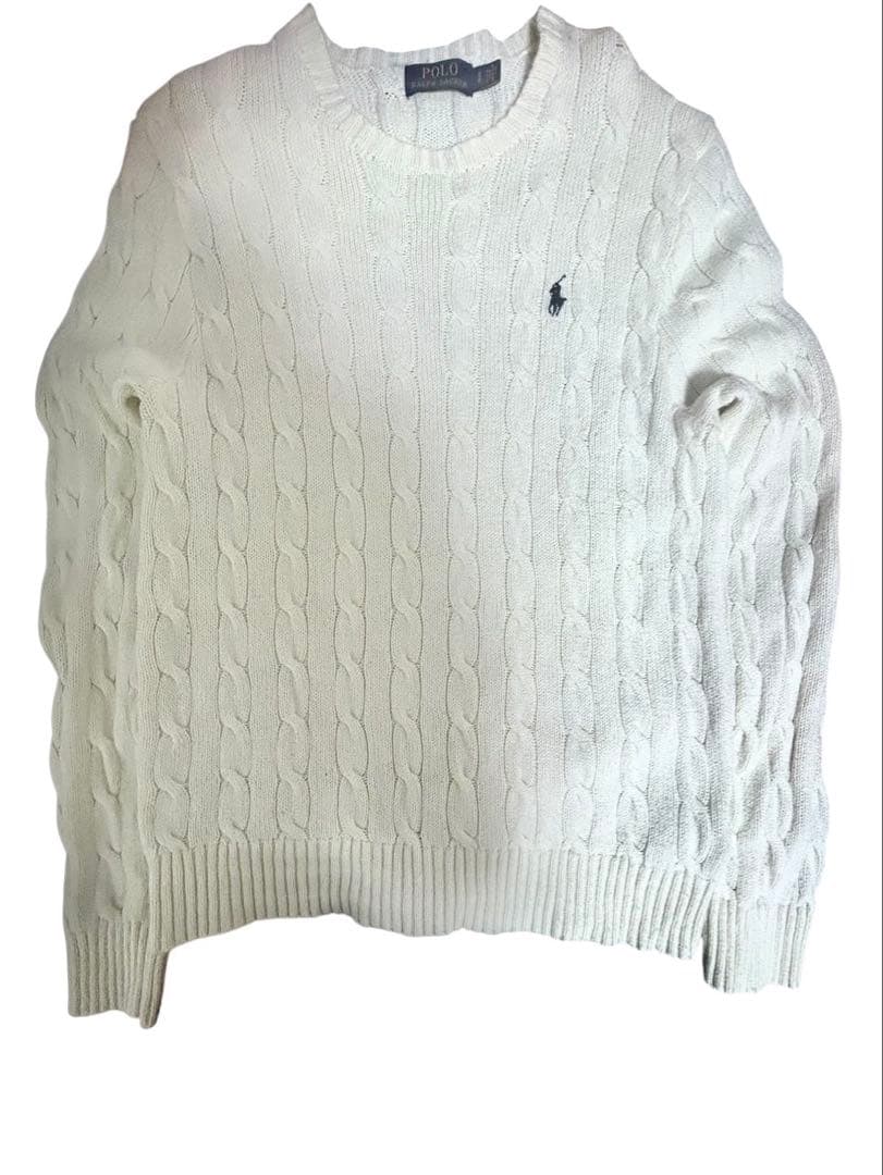 Polo Ralph Lauren ホワイト ケーブルニット S