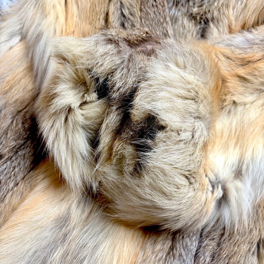 希少✨着丈90cm！●ゴールデンシルバーフォックス リアルファーコート 本毛皮