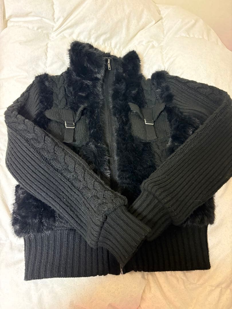 LAGUAGEM CABLE KNIT FAUX FUR ブルゾン