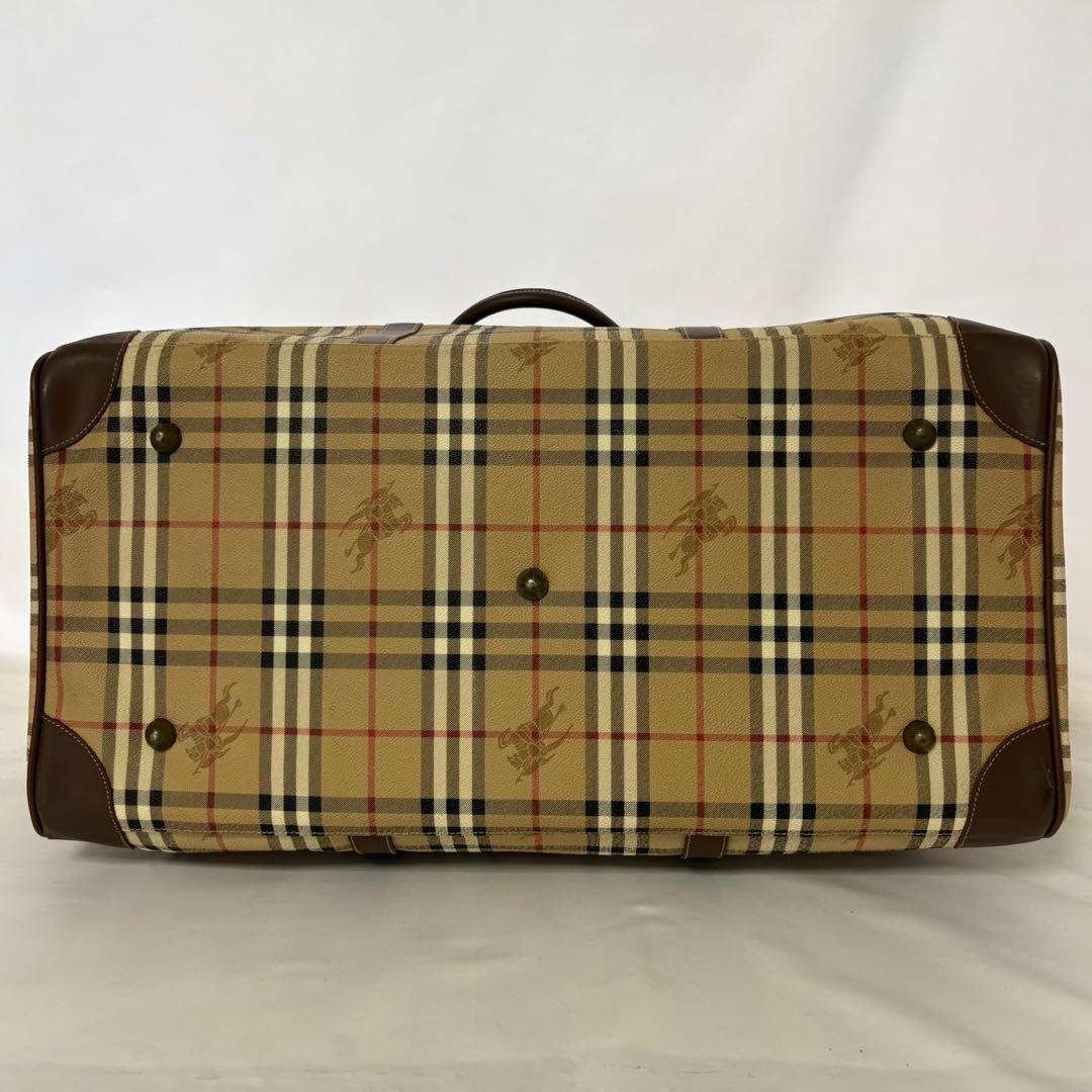 美品 バーバリー ボストンバック ノバチェック シャドーホース PVC 大容量