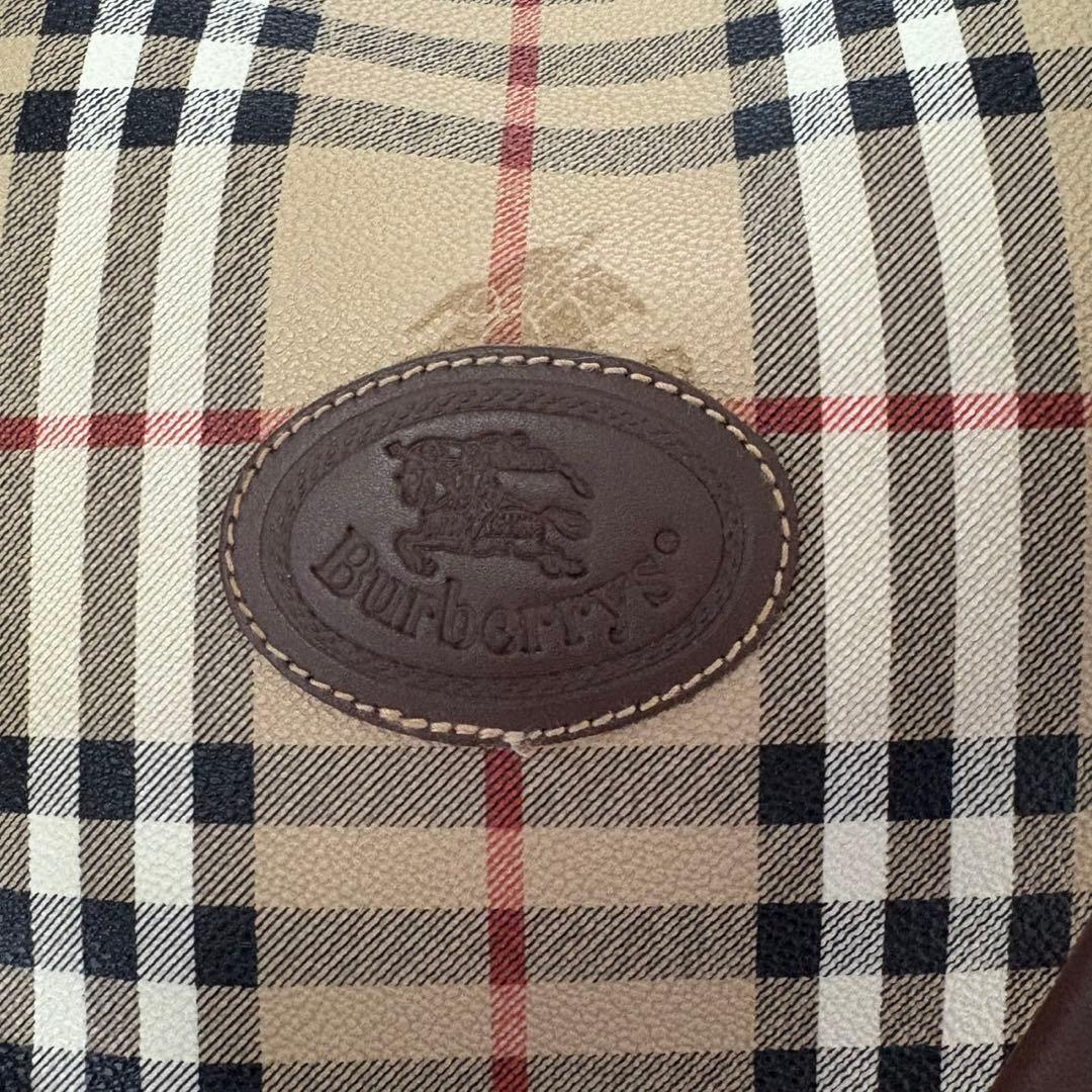 美品 バーバリー ボストンバック ノバチェック シャドーホース PVC 大容量