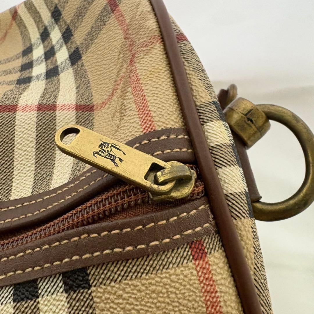 美品 バーバリー ボストンバック ノバチェック シャドーホース PVC 大容量