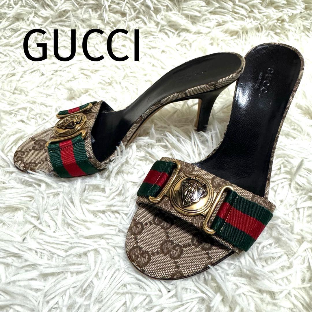 GUCCI✨ミュール　サンダル　GG シェリーライン　クレスト　サイズ34