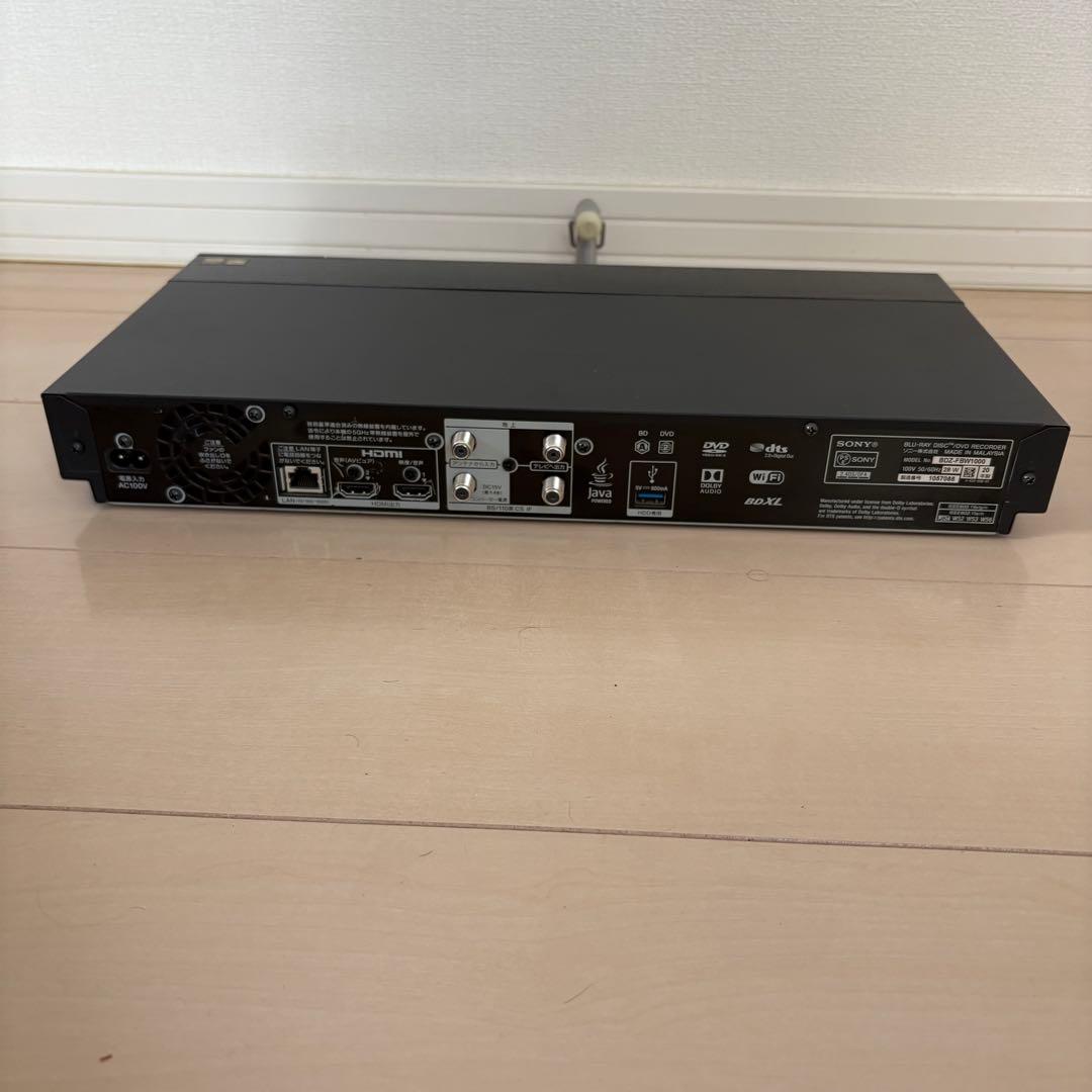 SONY ブルーレイレコーダー bdz-fbw1000