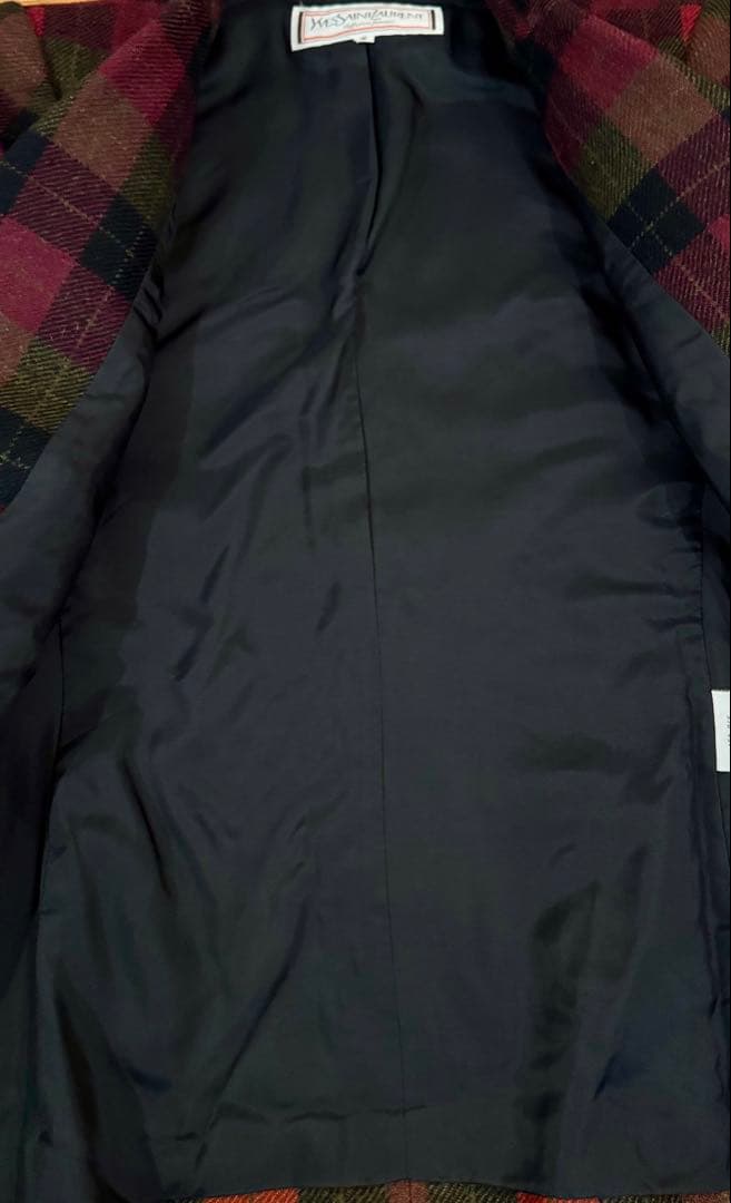 ヴィンテージ イヴサンローラン タータンチェックダブルテーラードジャケット