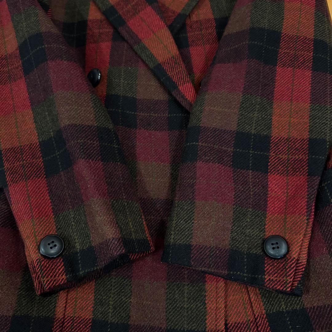 ヴィンテージ イヴサンローラン タータンチェックダブルテーラードジャケット