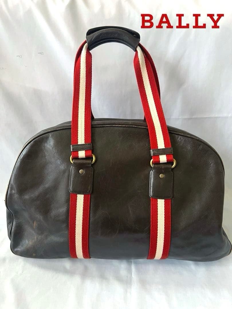 【BALLY／バリー】 レザーボストンバッグ　 ブラウン　旅行バッグ　ショルダー