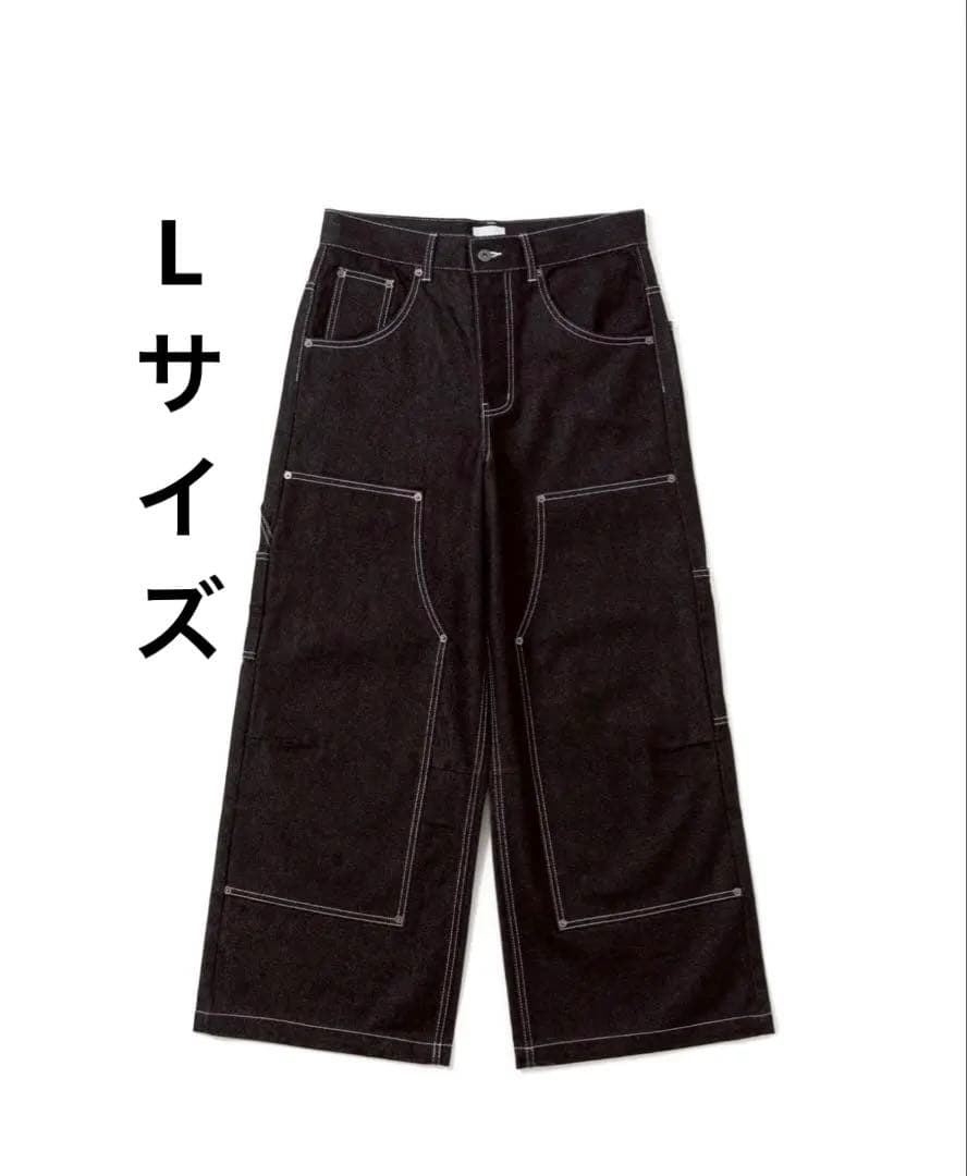 【BLESSUブレスユー】ダブルニーリジットデニムパンツ ブラック L 完売品