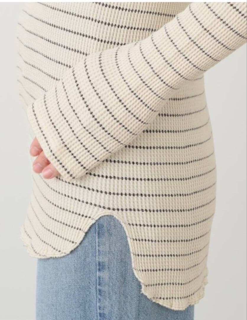 新品未使用【WAFFLE BORDER LONG SLEEVE TOP】