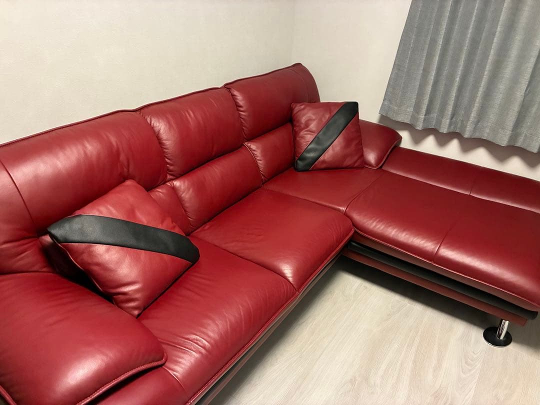 極美品　【セット販売①】 ニトリ　ロゾ４　カウチソファ　レッド