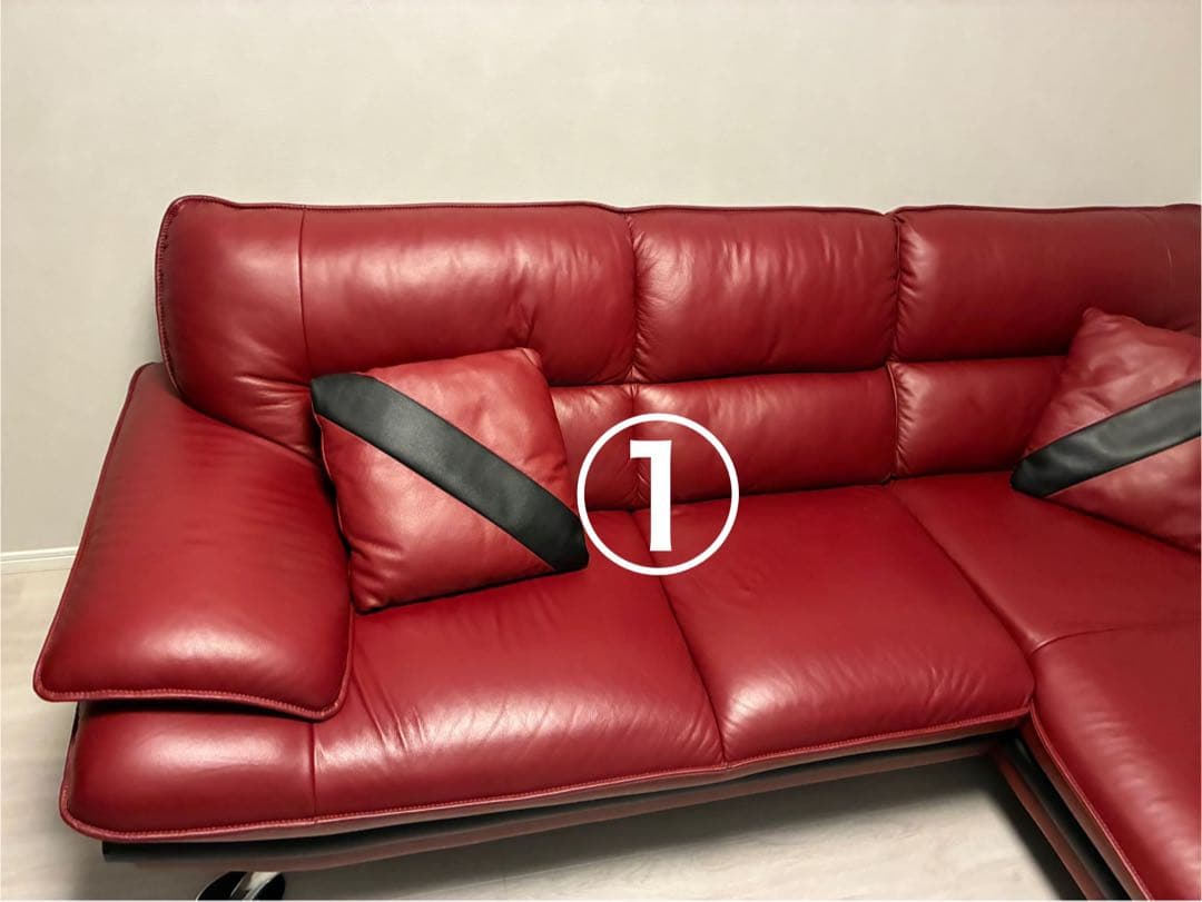 極美品　【セット販売①】 ニトリ　ロゾ４　カウチソファ　レッド