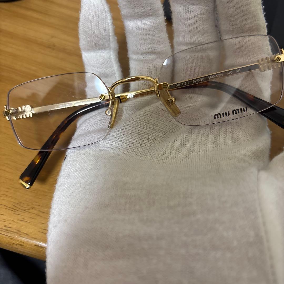 miu miu ゴールドブラウン サングラス