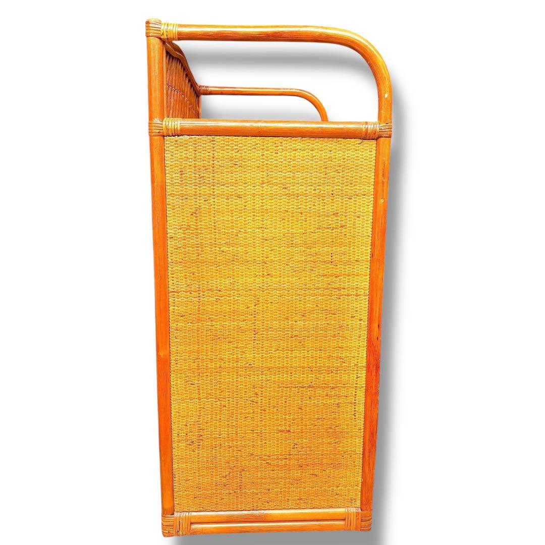 美品 ラタン調 籐 タンス チェスト 5段収納家具 ナチュラル 引き出し6個