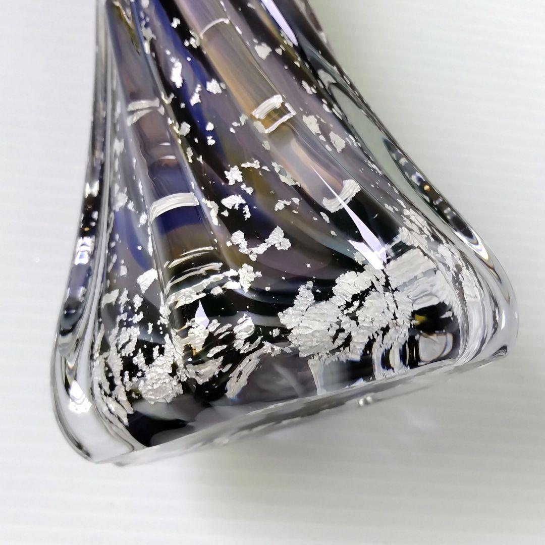 新品未使用 津軽びーどろ フラワーベース 夜空 季明かり 吹きガラス ガラス