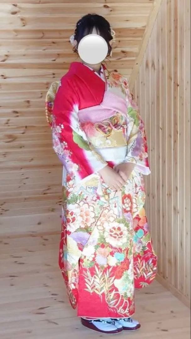 成人式 赤色振袖一式セット(13点セット)