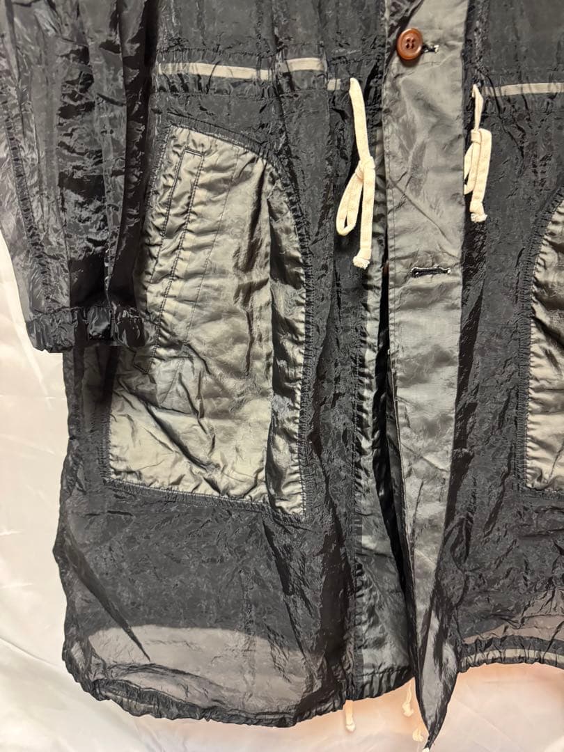 BLACK COMME des GARCONS シースルーモッズコート　XL