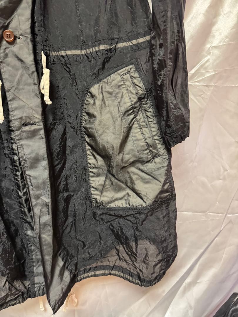 BLACK COMME des GARCONS シースルーモッズコート　XL