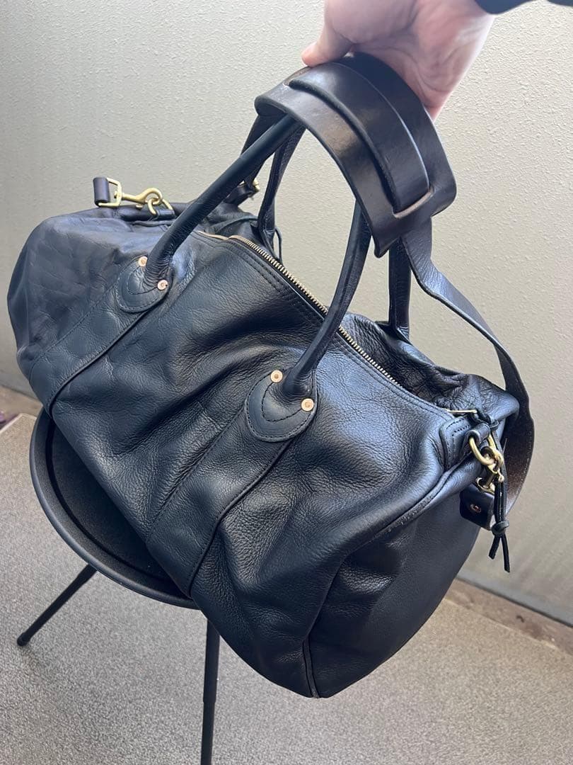 【美品】RRL ダブルアールエル ボストンバック レザー