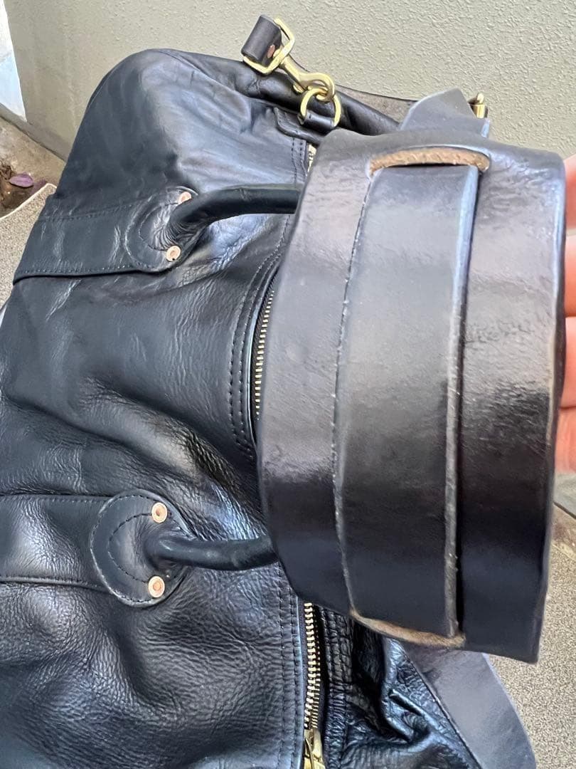 【美品】RRL ダブルアールエル ボストンバック レザー